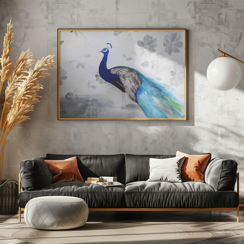 wall-art-print-canvas-poster-framed-Peacock Fable Cool , By Christine Lindstrom-3