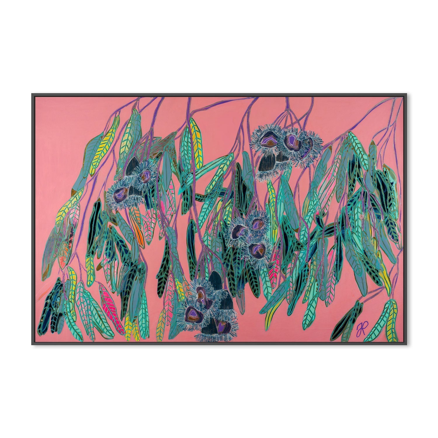 wall-art-print-canvas-poster-framed-Peacock Flowers , By Tracy Robinson-3