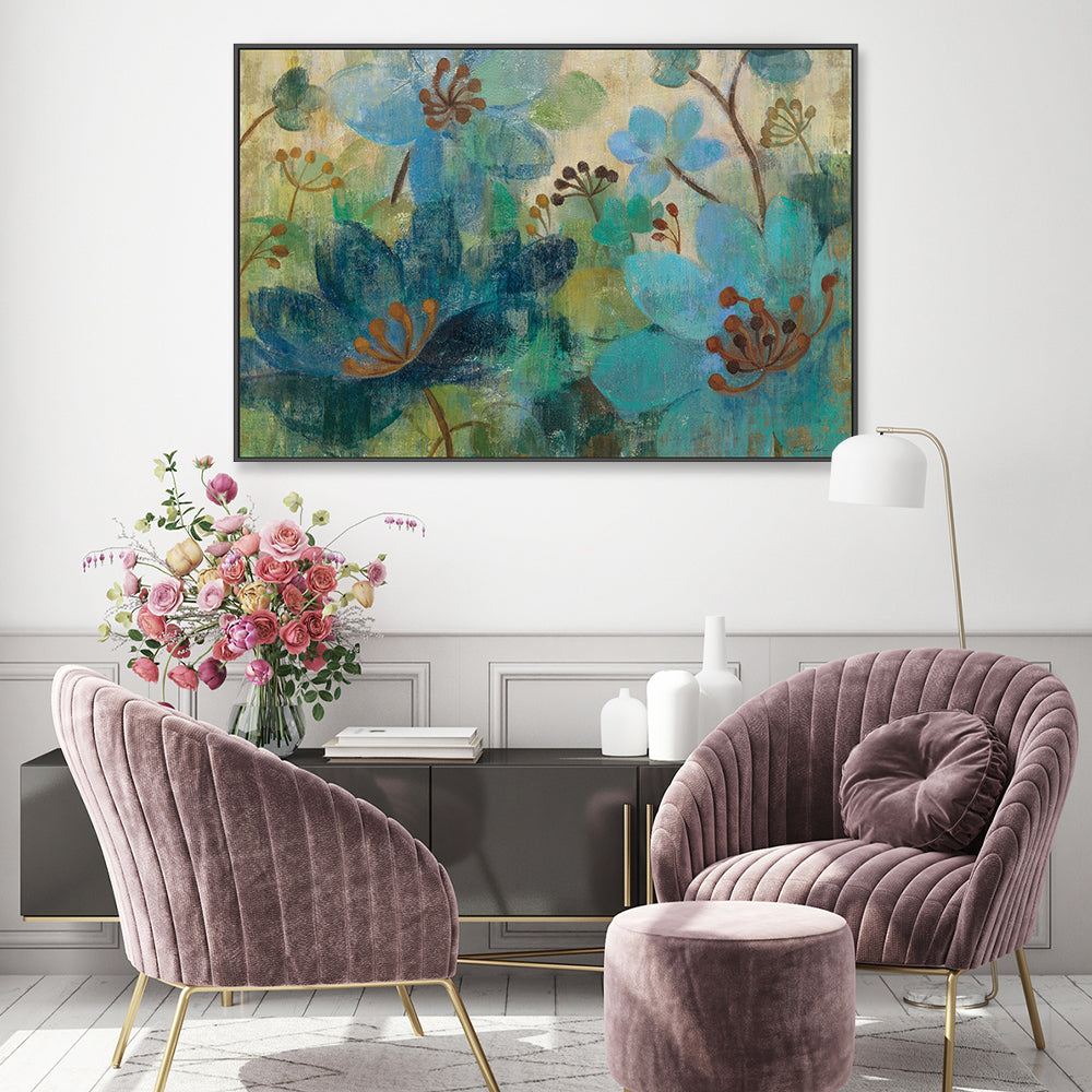 wall-art-print-canvas-poster-framed-Peacock Garden-by-Silvia Vassileva-Gioia Wall Art