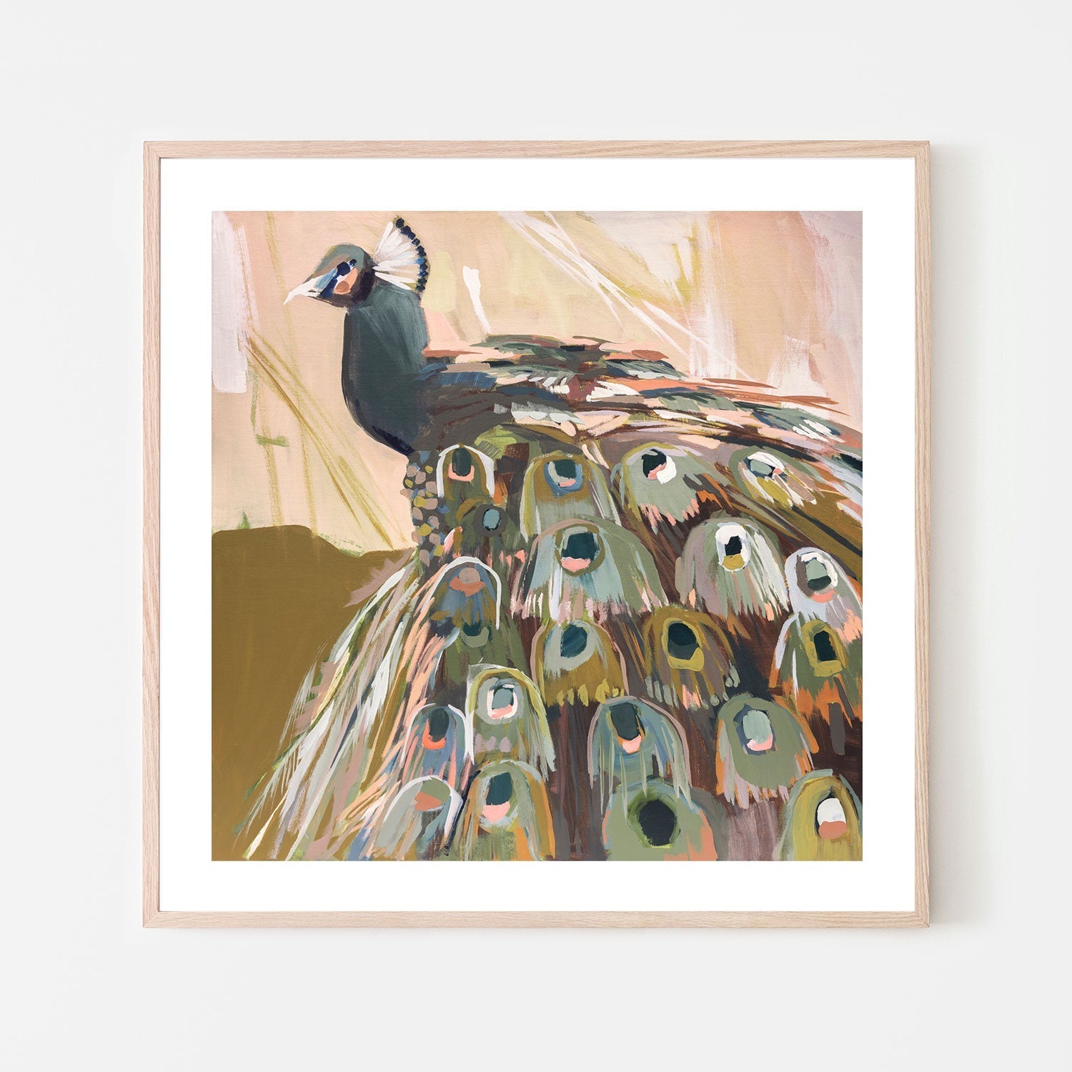 wall-art-print-canvas-poster-framed-Peacock Olive , By Jenny Westenhofer Art-6