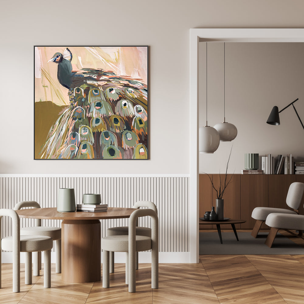 wall-art-print-canvas-poster-framed-Peacock Olive , By Jenny Westenhofer Art-7