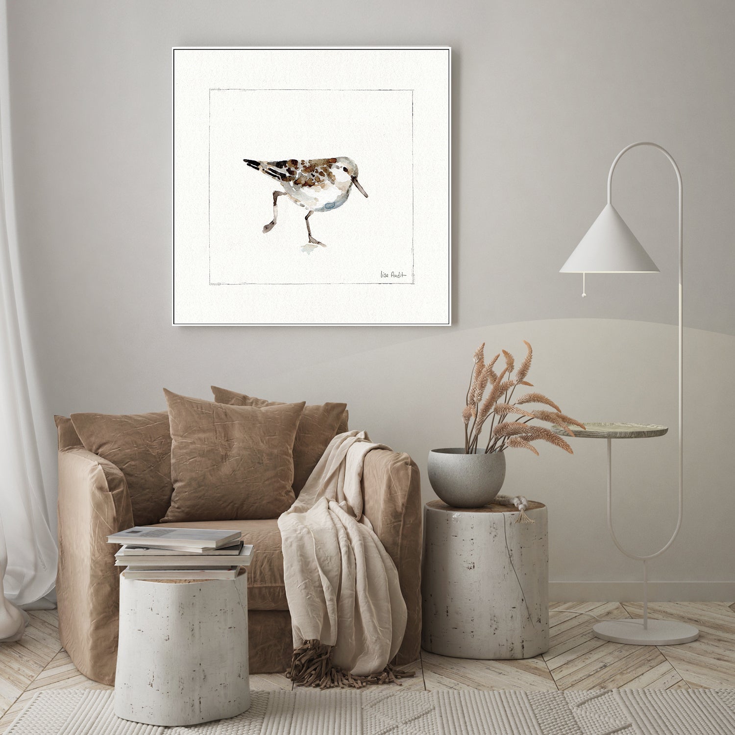 wall-art-print-canvas-poster-framed-Pebbles And Sandpipers, Style A , By Lisa Audit-GIOIA-WALL-ART
