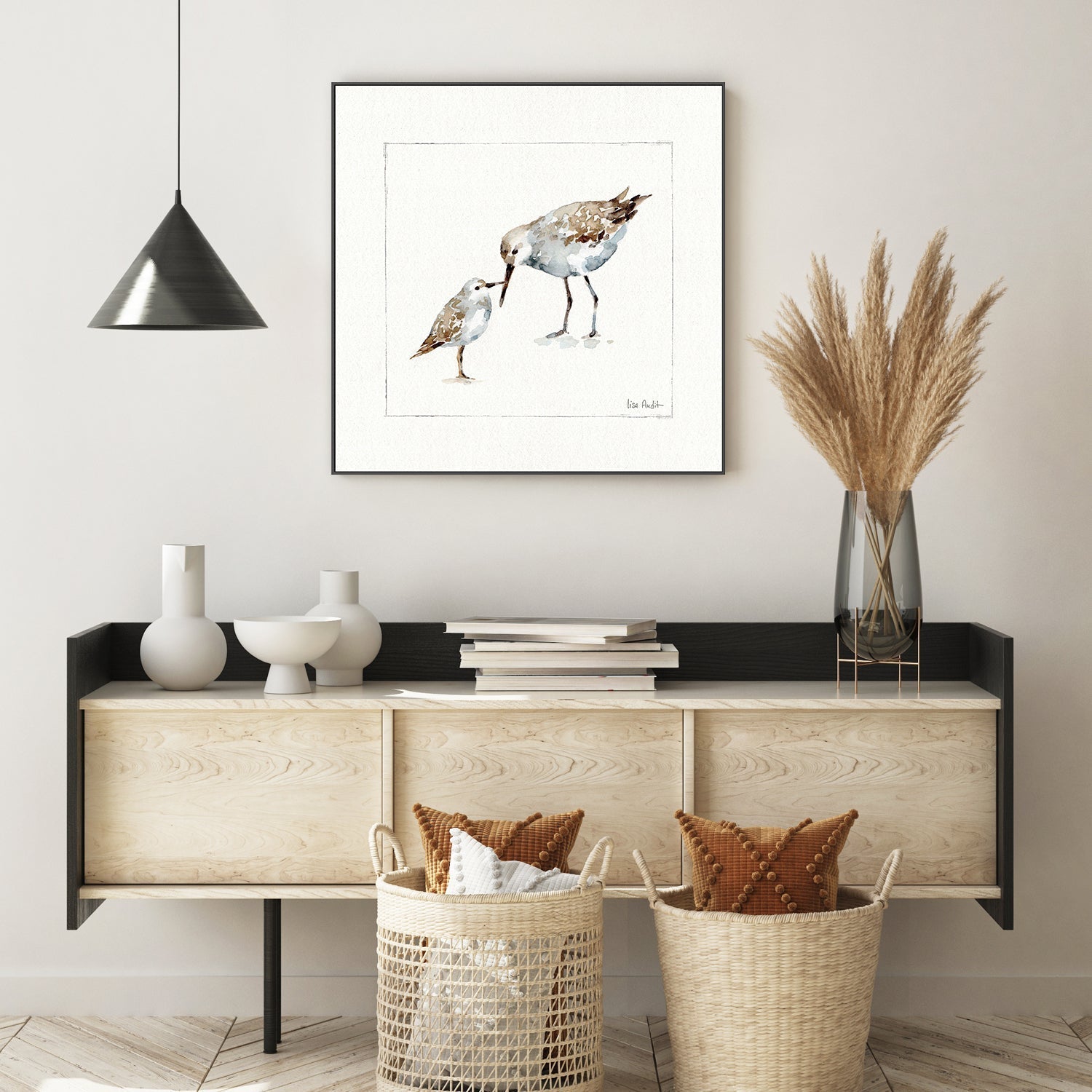 wall-art-print-canvas-poster-framed-Pebbles And Sandpipers, Style B , By Lisa Audit-GIOIA-WALL-ART