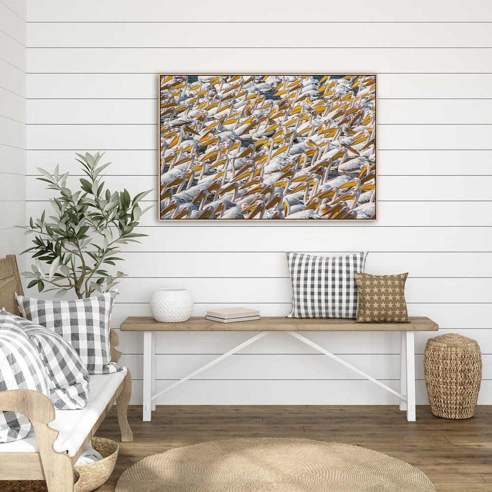 wall-art-print-canvas-poster-framed-Pelican Parade, By Natalia Rublina-by-Plus X Studio-Gioia Wall Art