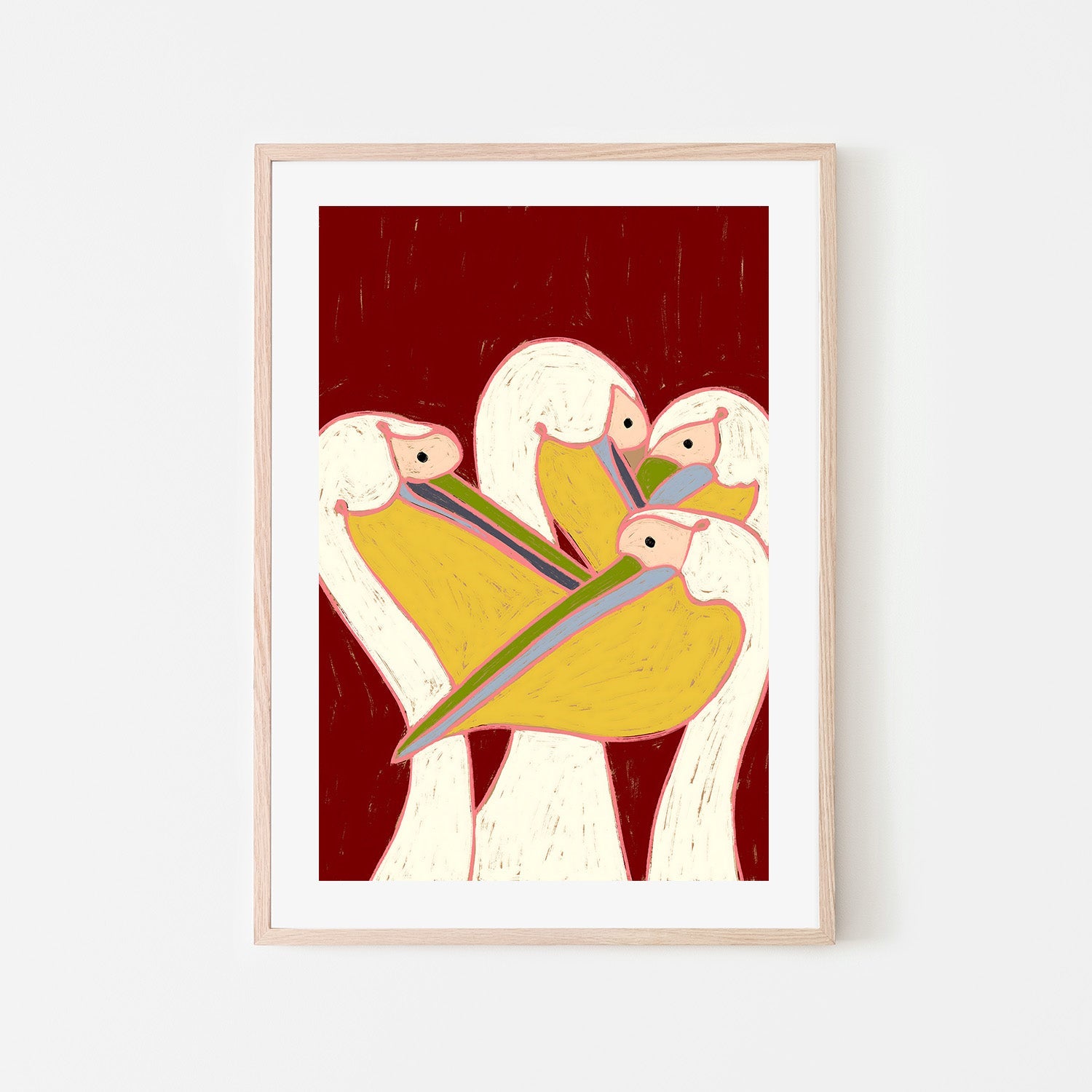 wall-art-print-canvas-poster-framed-Pelicans of the Burgundy Sky-6