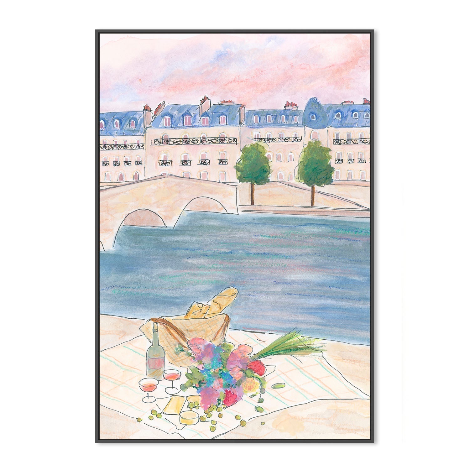 wall-art-print-canvas-poster-framed-Picnic At The Seine , By Katharina Puritscher-3