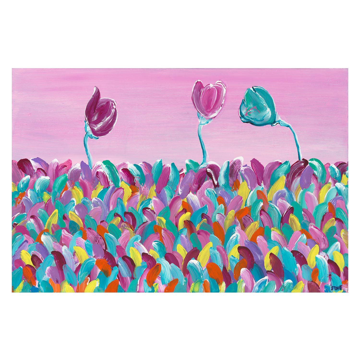 wall-art-print-canvas-poster-framed-Pinik Floral Serenade , By Belinda Stone-GIOIA-WALL-ART