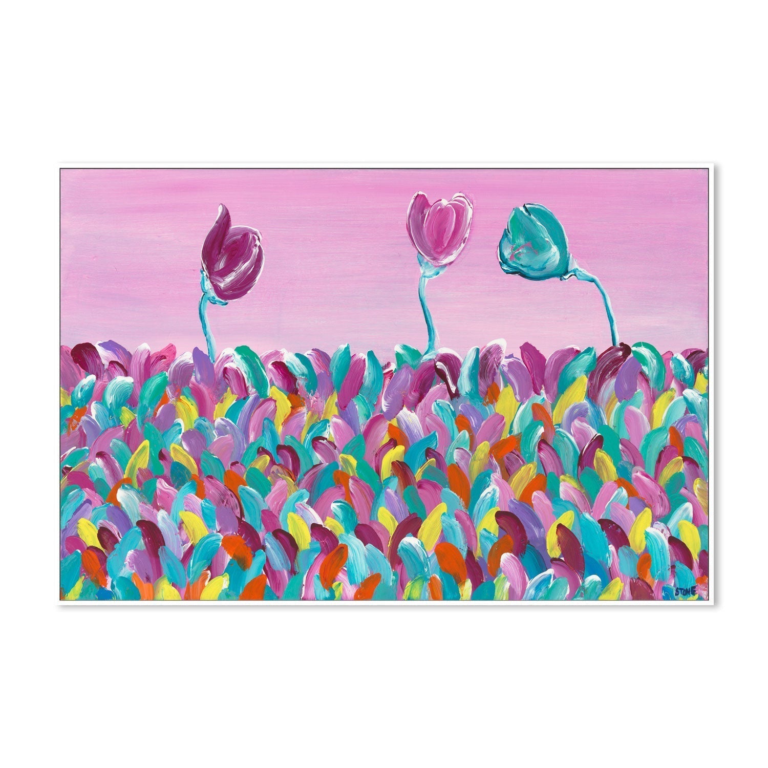 wall-art-print-canvas-poster-framed-Pinik Floral Serenade , By Belinda Stone-GIOIA-WALL-ART