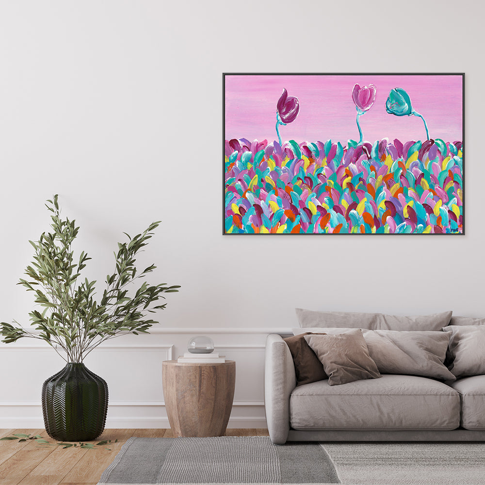 wall-art-print-canvas-poster-framed-Pinik Floral Serenade , By Belinda Stone-GIOIA-WALL-ART