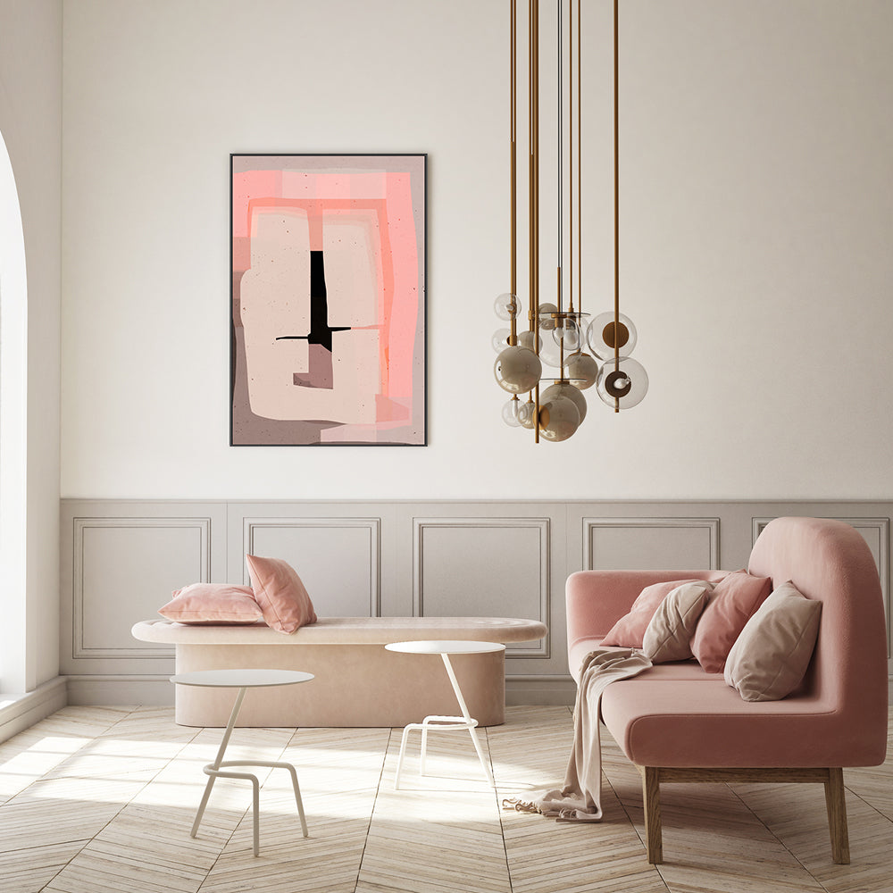 wall-art-print-canvas-poster-framed-Pink And Beige Abstract , By Treechild-GIOIA-WALL-ART