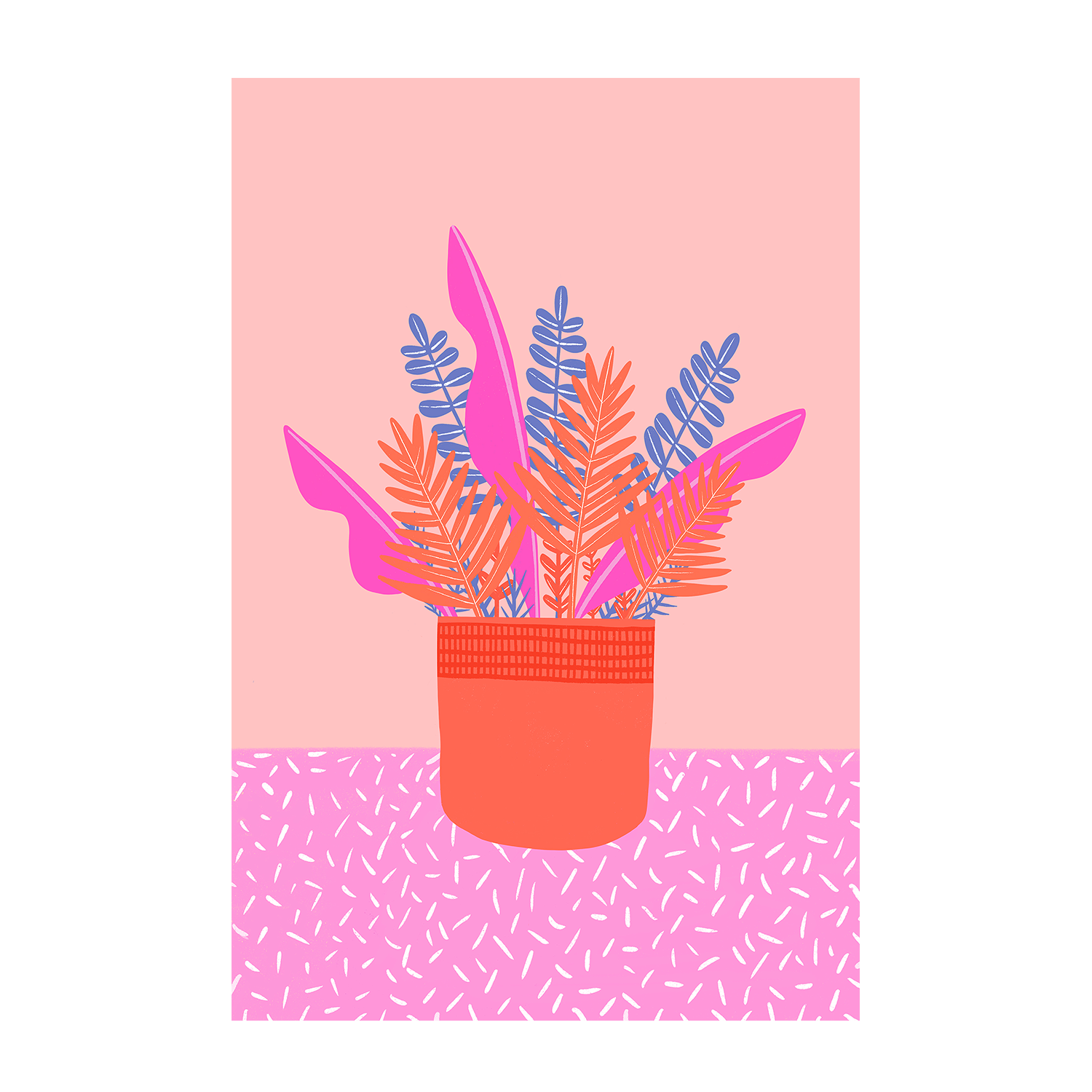 wall-art-print-canvas-poster-framed-Pink And Blue Leaves , By Melissa Donne-1