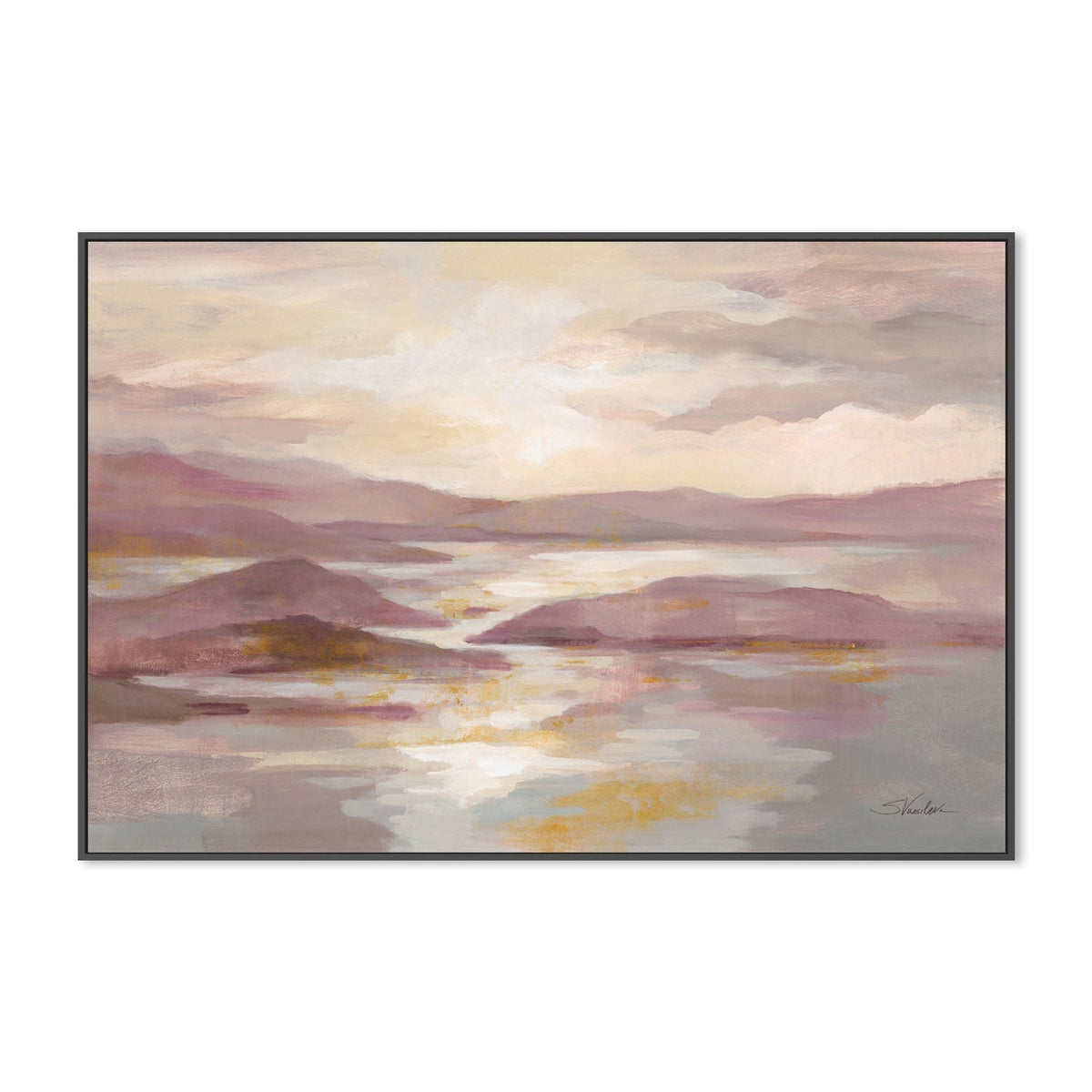 wall-art-print-canvas-poster-framed-Pink and Gold Landscape , By Silvia Vassileva-GIOIA-WALL-ART
