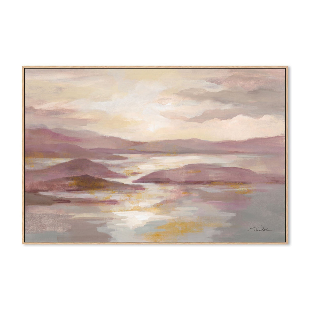 wall-art-print-canvas-poster-framed-Pink and Gold Landscape , By Silvia Vassileva-GIOIA-WALL-ART