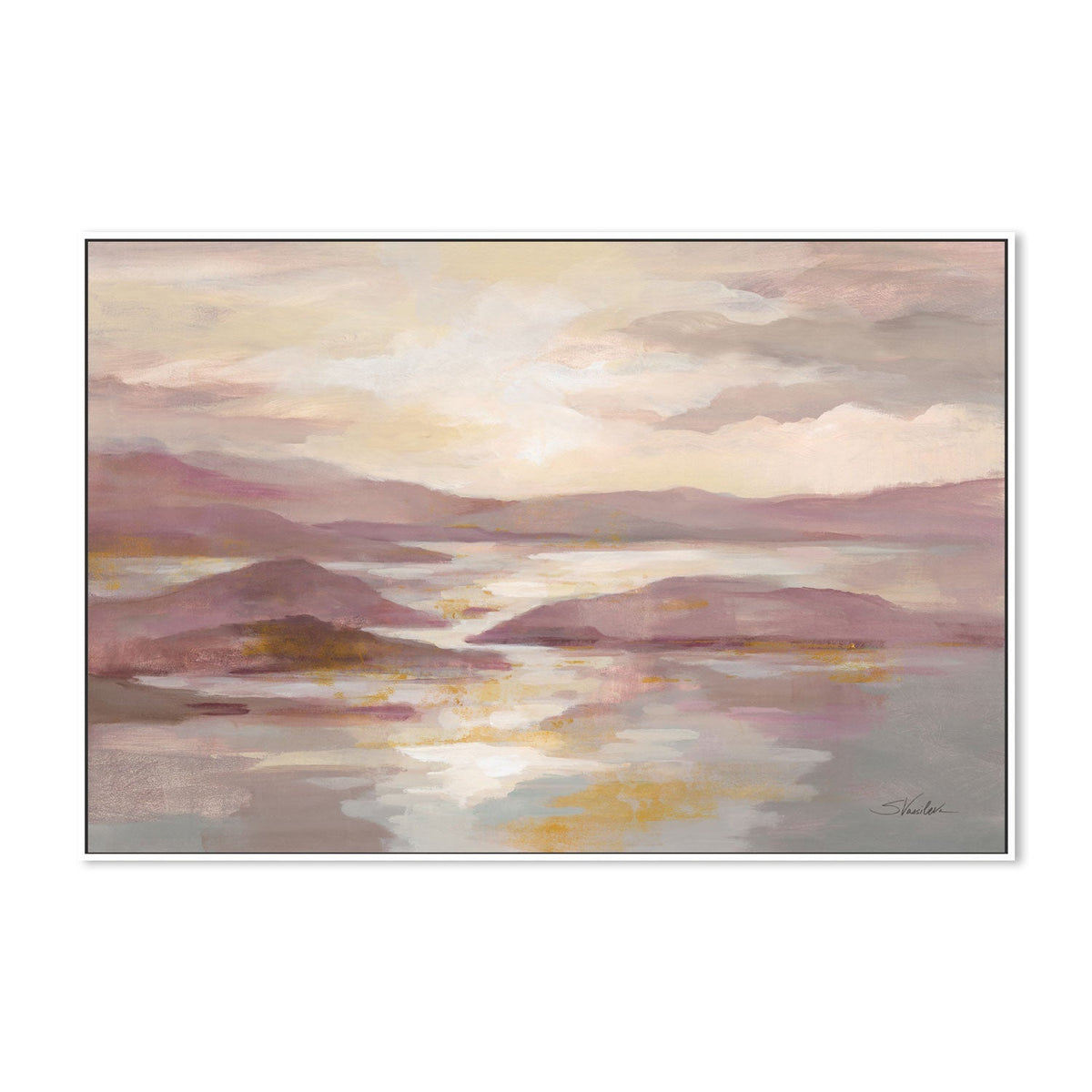 wall-art-print-canvas-poster-framed-Pink and Gold Landscape , By Silvia Vassileva-GIOIA-WALL-ART