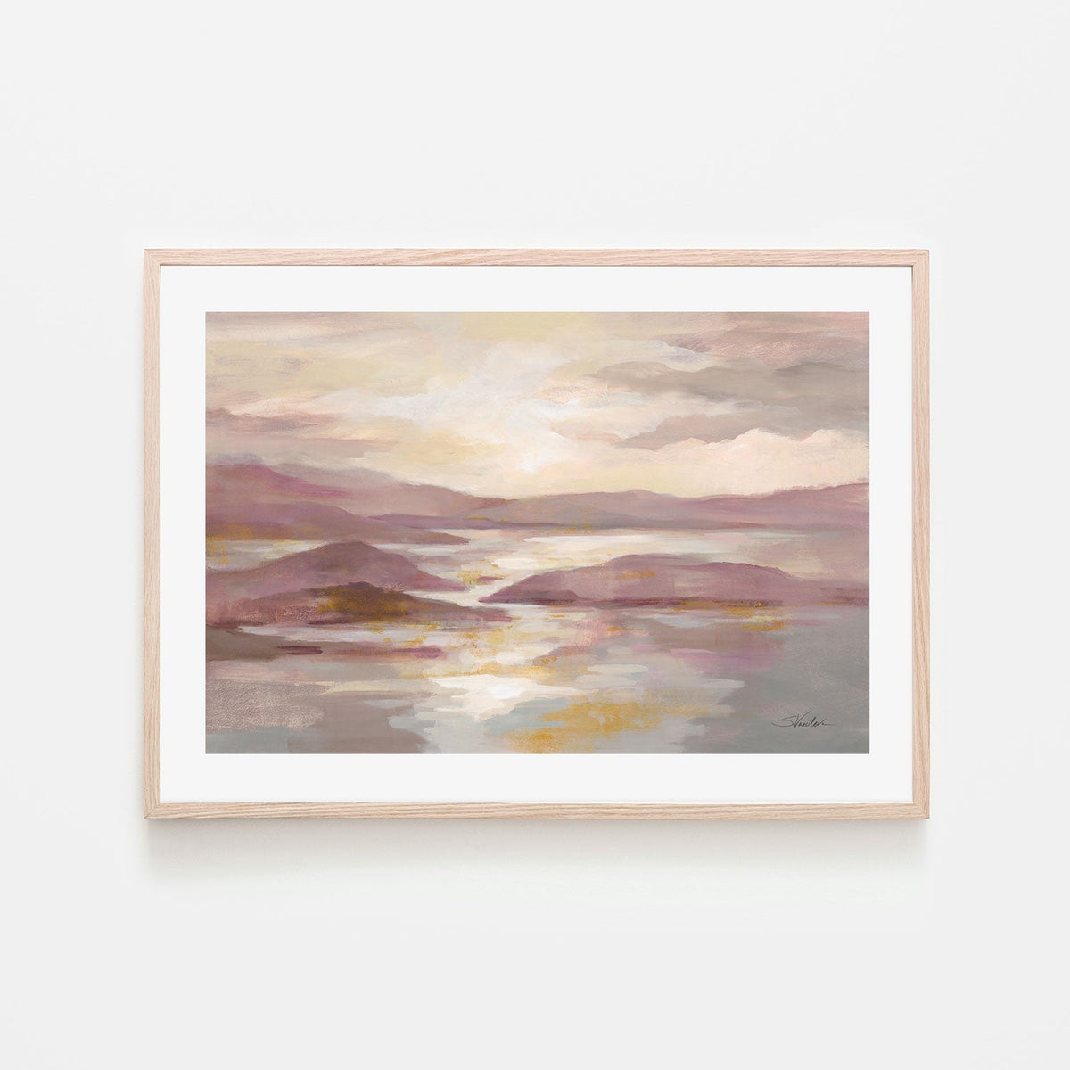 wall-art-print-canvas-poster-framed-Pink and Gold Landscape , By Silvia Vassileva-GIOIA-WALL-ART