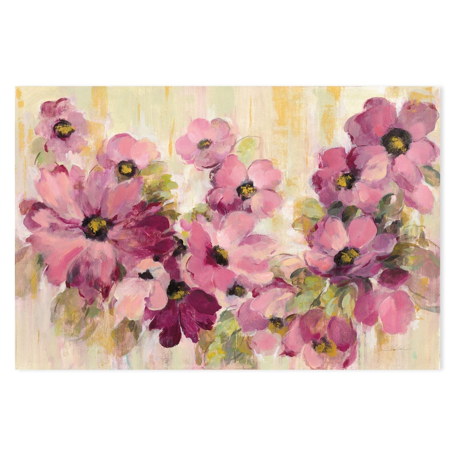 wall-art-print-canvas-poster-framed-Pink and Green Bloom-by-Silvia Vassileva-Gioia Wall Art