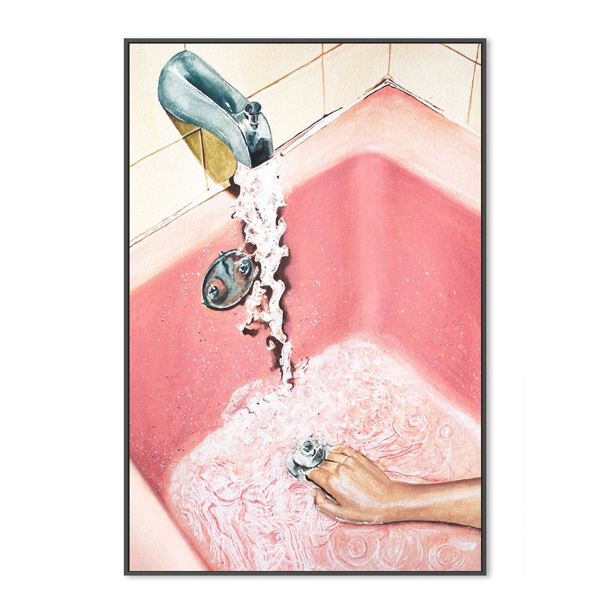 wall-art-print-canvas-poster-framed-Pink Bath , By Julia Ockert-GIOIA-WALL-ART