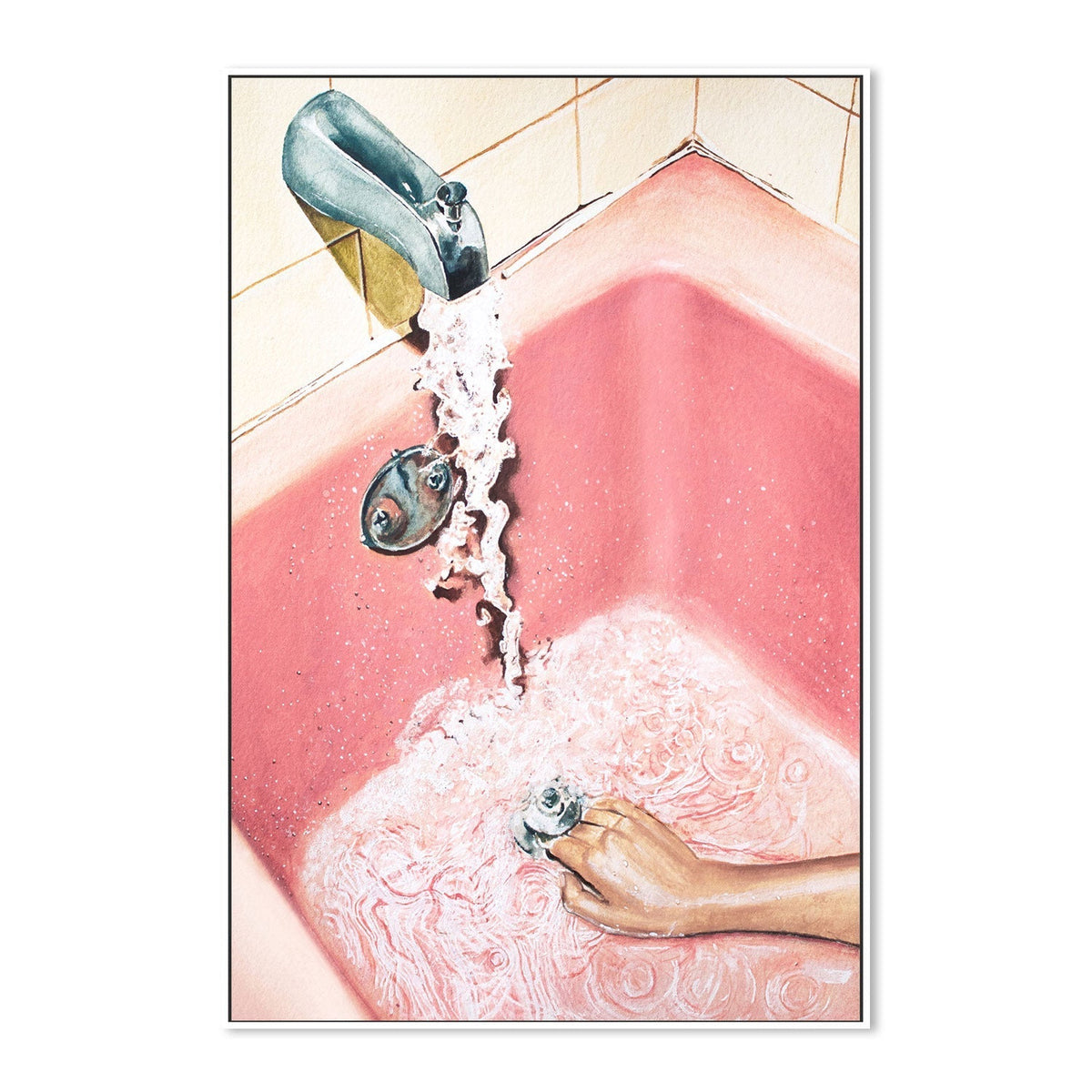 wall-art-print-canvas-poster-framed-Pink Bath , By Julia Ockert-GIOIA-WALL-ART