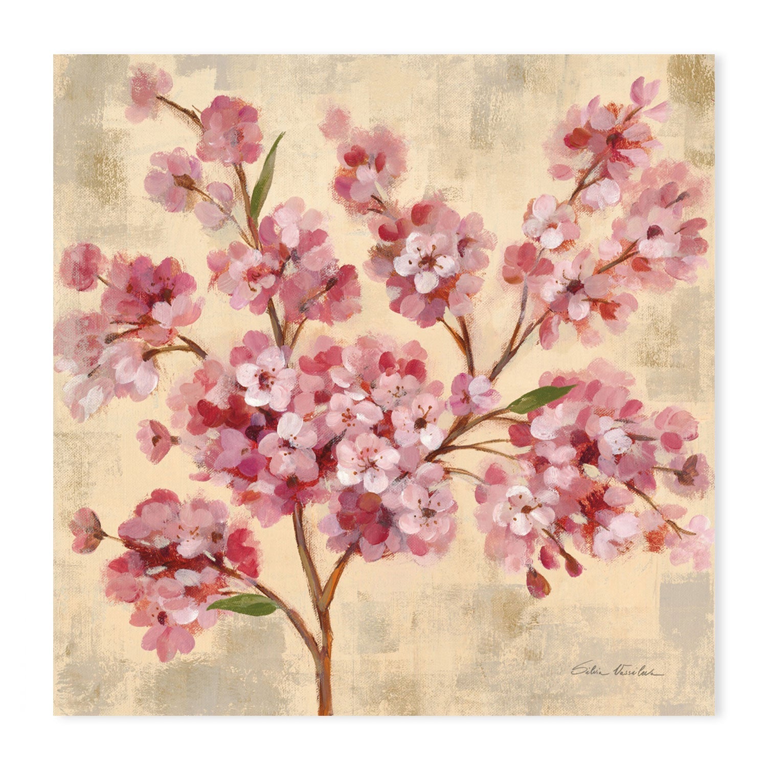 wall-art-print-canvas-poster-framed-Pink Cherry Branch, Style B-by-Silvia Vassileva-Gioia Wall Art