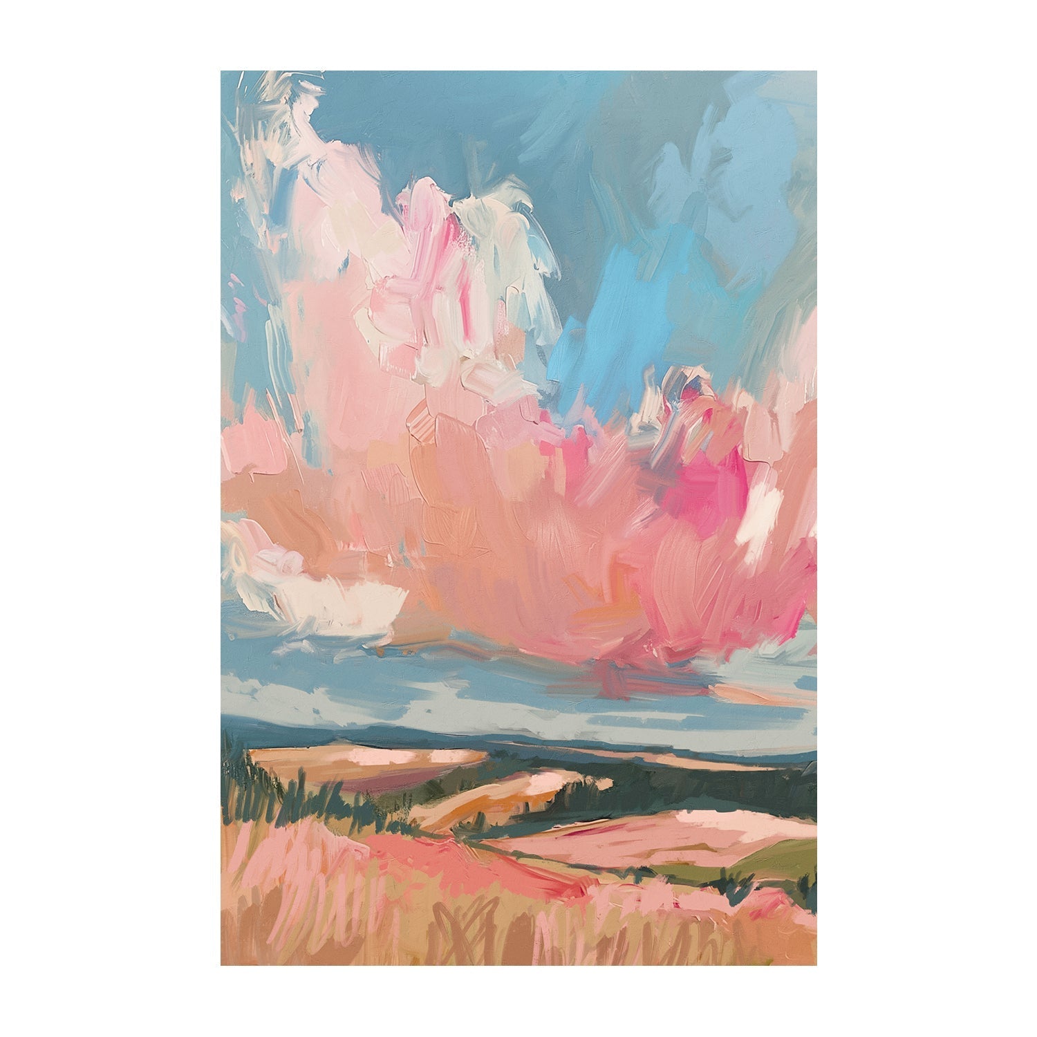 wall-art-print-canvas-poster-framed-Pink Clouds , Style C, By Nina Blue-1