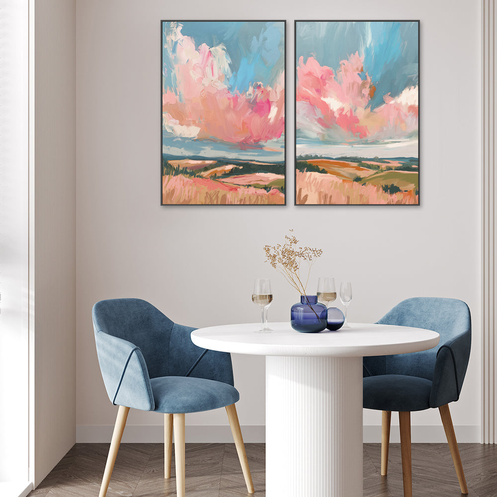 wall-art-print-canvas-poster-framed-Pink Clouds, Style C & D, Set Of 2 , By Nina Blue , By Nina Blue-2
