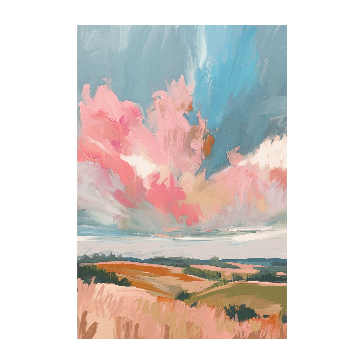 wall-art-print-canvas-poster-framed-Pink Clouds , Style D, By Nina Blue-1