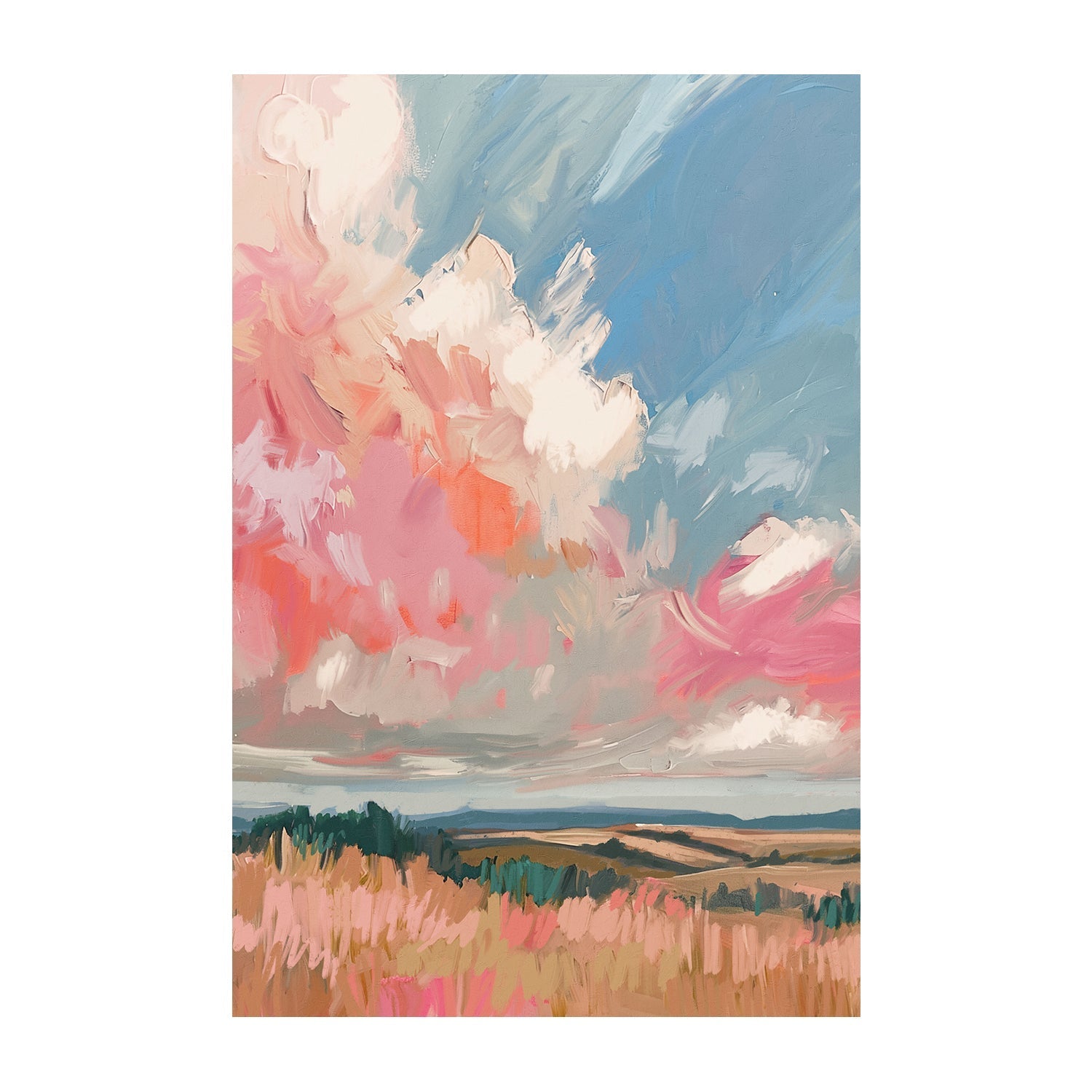 wall-art-print-canvas-poster-framed-Pink Clouds , Style E, By Nina Blue-1