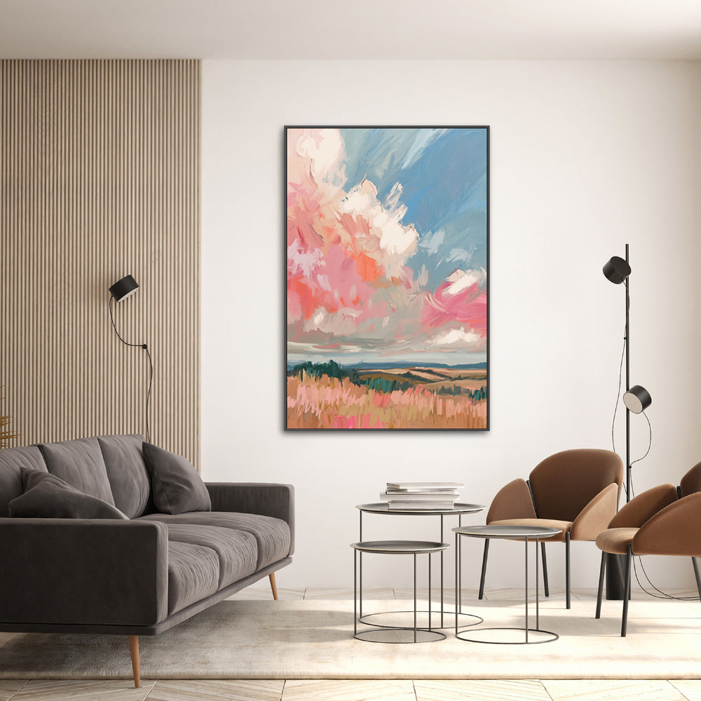 wall-art-print-canvas-poster-framed-Pink Clouds , Style E, By Nina Blue-2