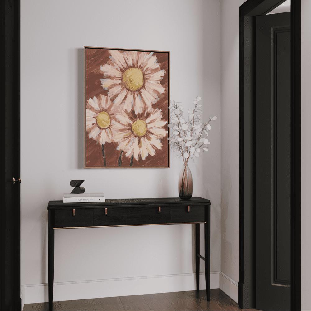 wall-art-print-canvas-poster-framed-Pink Daisy-by-Emily Wood-Gioia Wall Art
