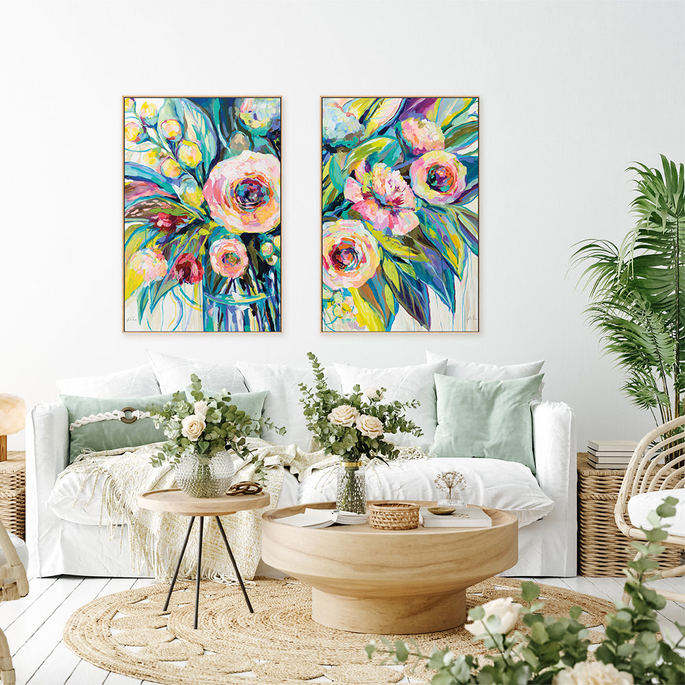 wall-art-print-canvas-poster-framed-Pink Delights, Set of 2-by-Jeanette Vertentes-Gioia Wall Art