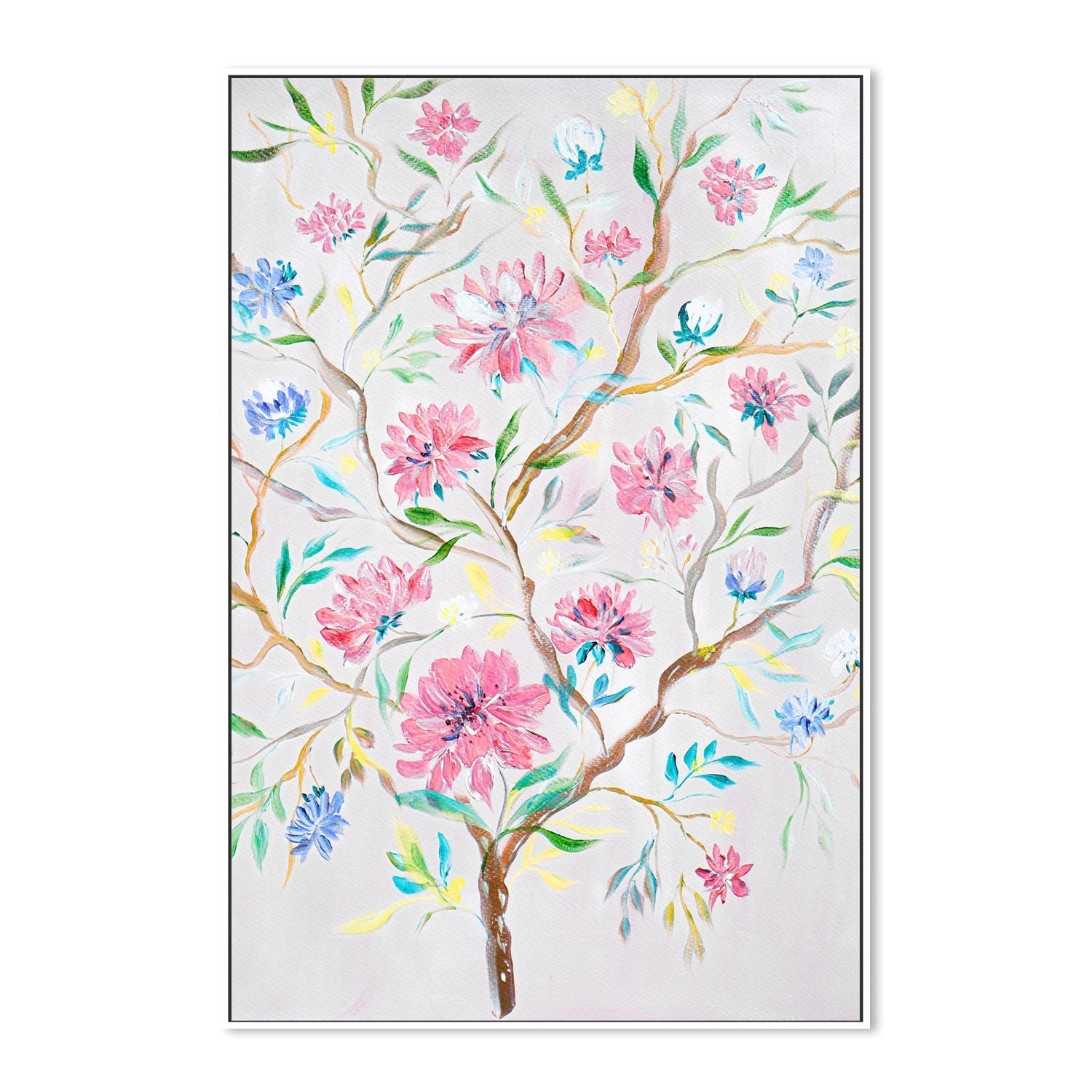 wall-art-print-canvas-poster-framed-Pink Geraniums, Style B , By Nadar Musa-GIOIA-WALL-ART