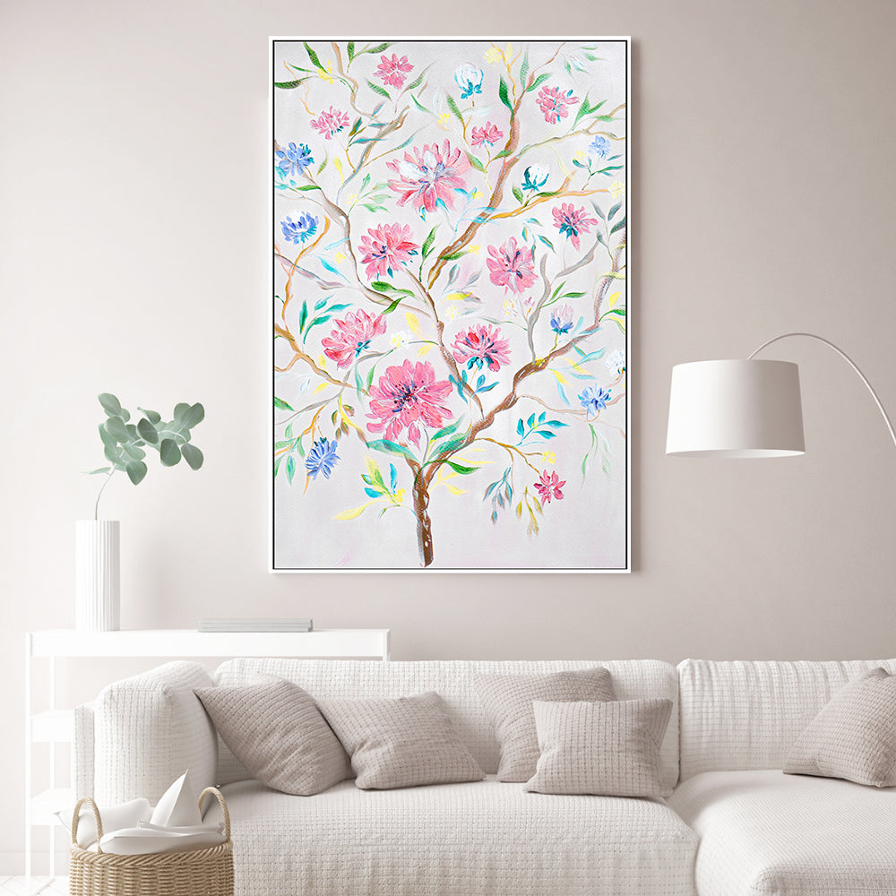 wall-art-print-canvas-poster-framed-Pink Geraniums, Style B , By Nadar Musa-GIOIA-WALL-ART