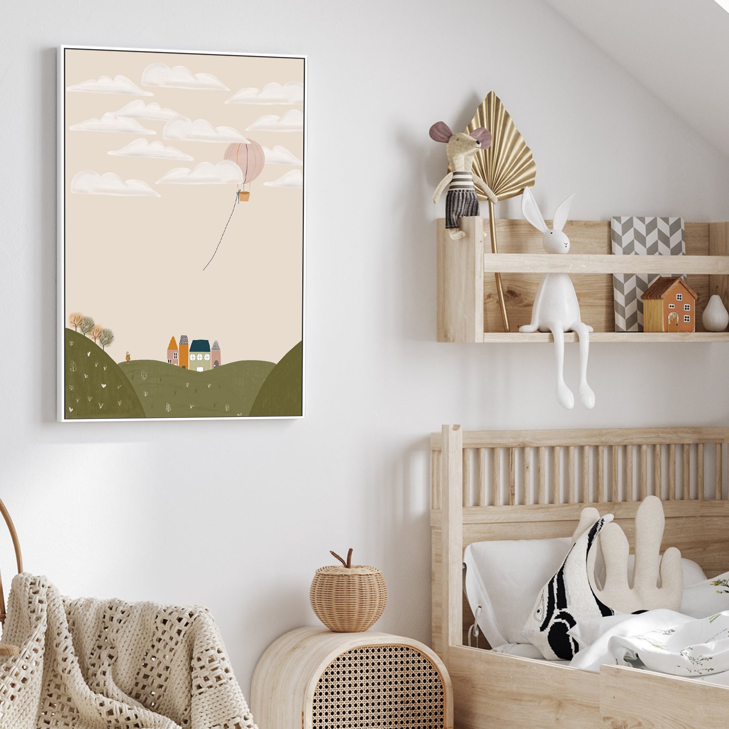 wall-art-print-canvas-poster-framed-Pink Hot Air Balloon , By Menina Lisboa-2