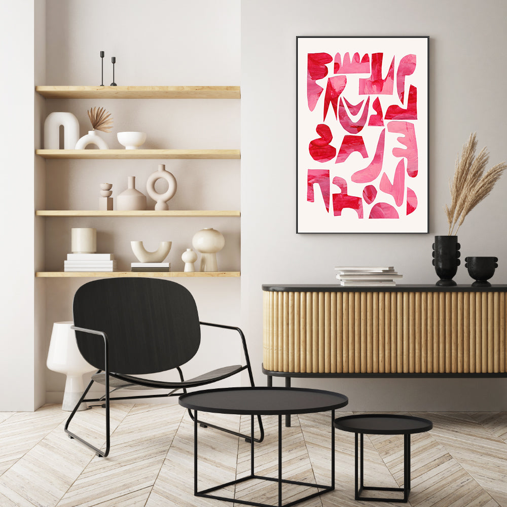 wall-art-print-canvas-poster-framed-Pink Kiss Pieces , By Ejaaz Haniff-GIOIA-WALL-ART