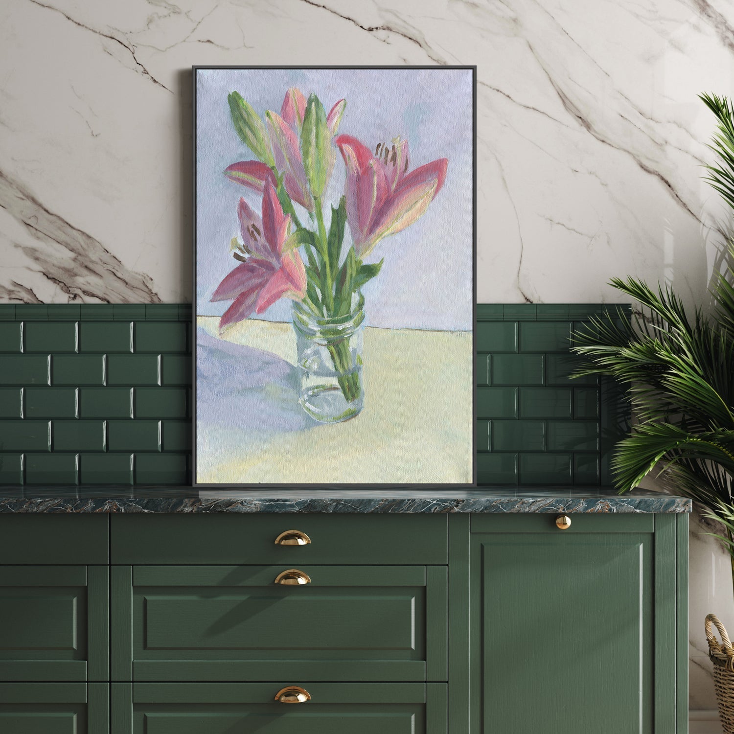 wall-art-print-canvas-poster-framed-Pink Lilies , By Carrie Arnold-2