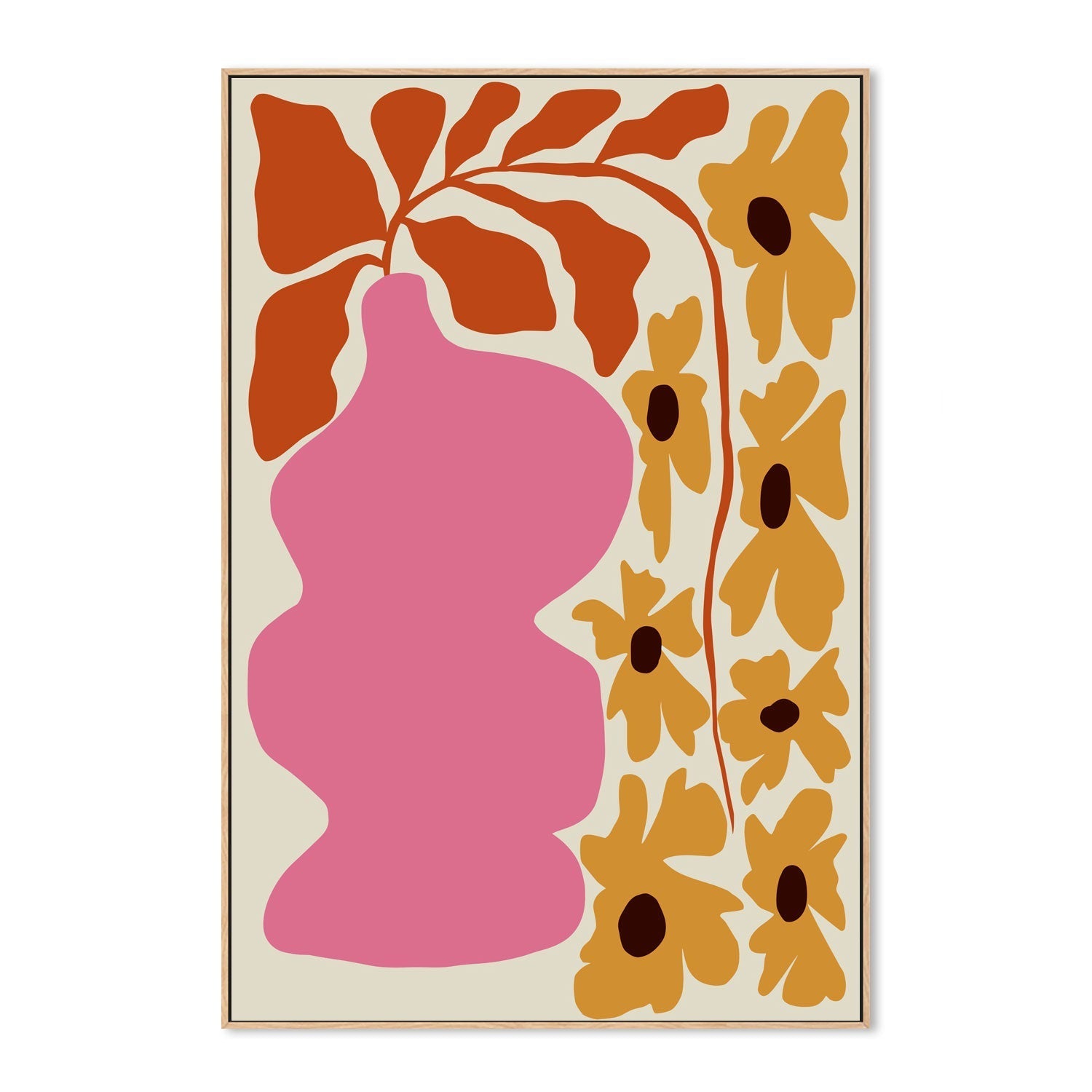 wall-art-print-canvas-poster-framed-Pink Pottery , By Miho Art Studio-4