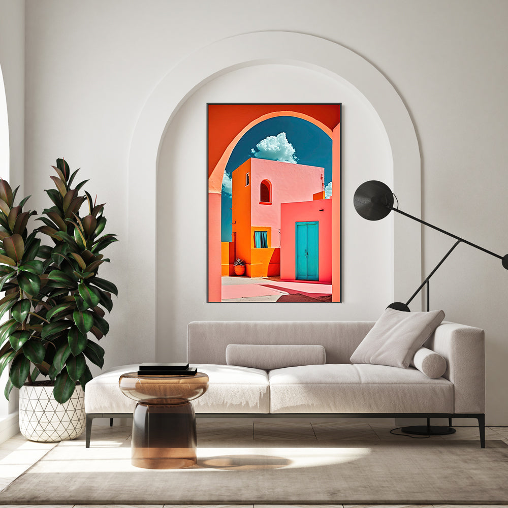 wall-art-print-canvas-poster-framed-Pink Town , By Treechild-GIOIA-WALL-ART