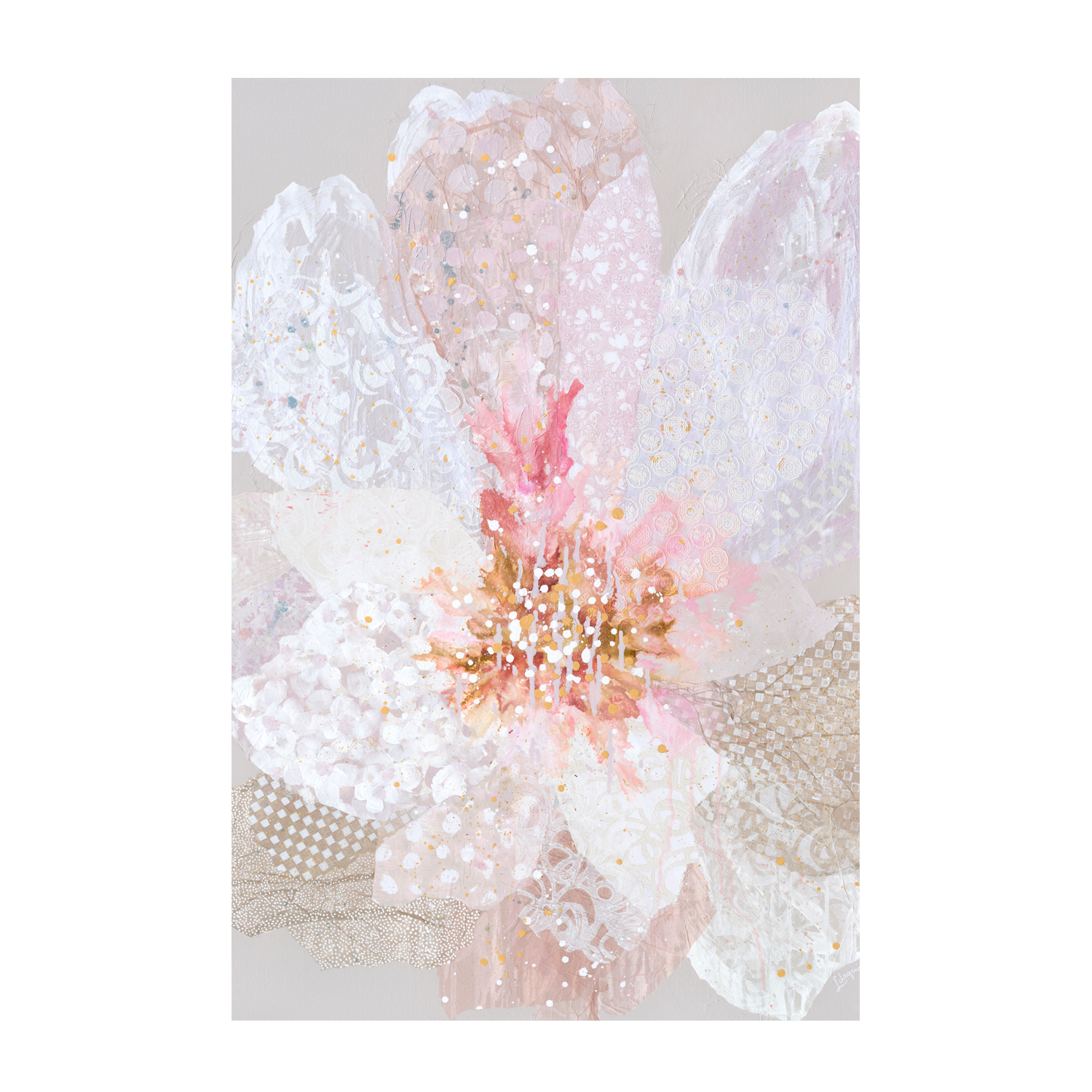 wall-art-print-canvas-poster-framed-Pink Vintage Garden , By Leanne Daquino-GIOIA-WALL-ART