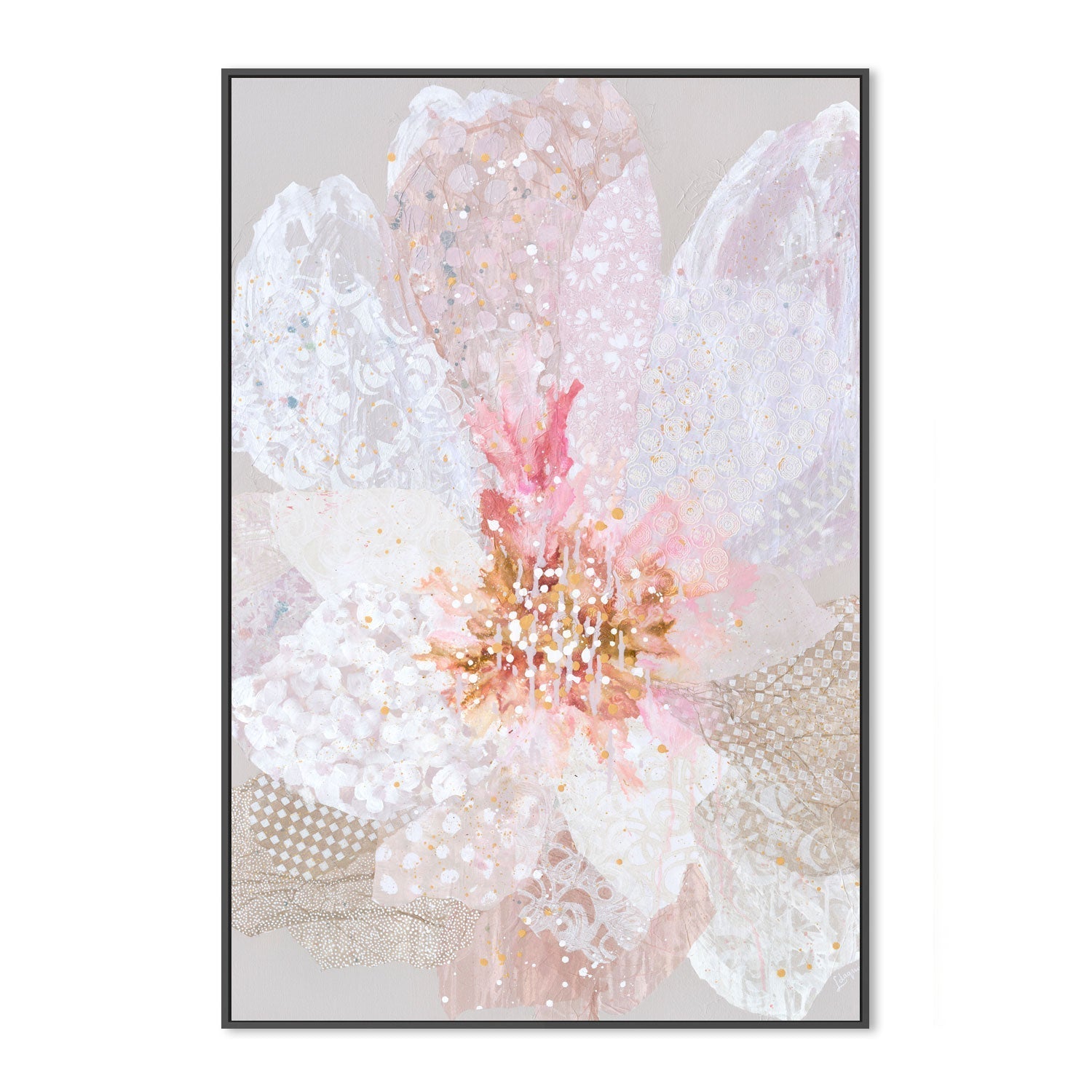 wall-art-print-canvas-poster-framed-Pink Vintage Garden , By Leanne Daquino-GIOIA-WALL-ART