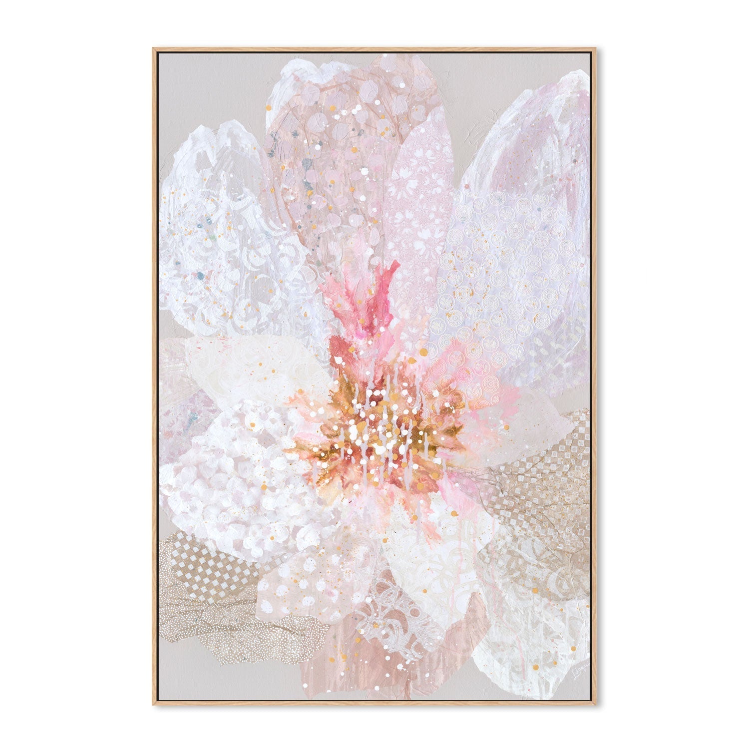wall-art-print-canvas-poster-framed-Pink Vintage Garden , By Leanne Daquino-GIOIA-WALL-ART