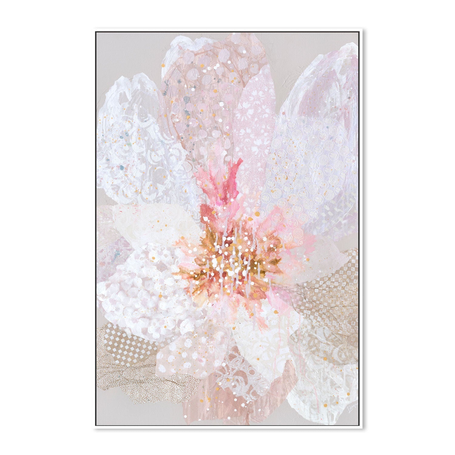 wall-art-print-canvas-poster-framed-Pink Vintage Garden , By Leanne Daquino-GIOIA-WALL-ART