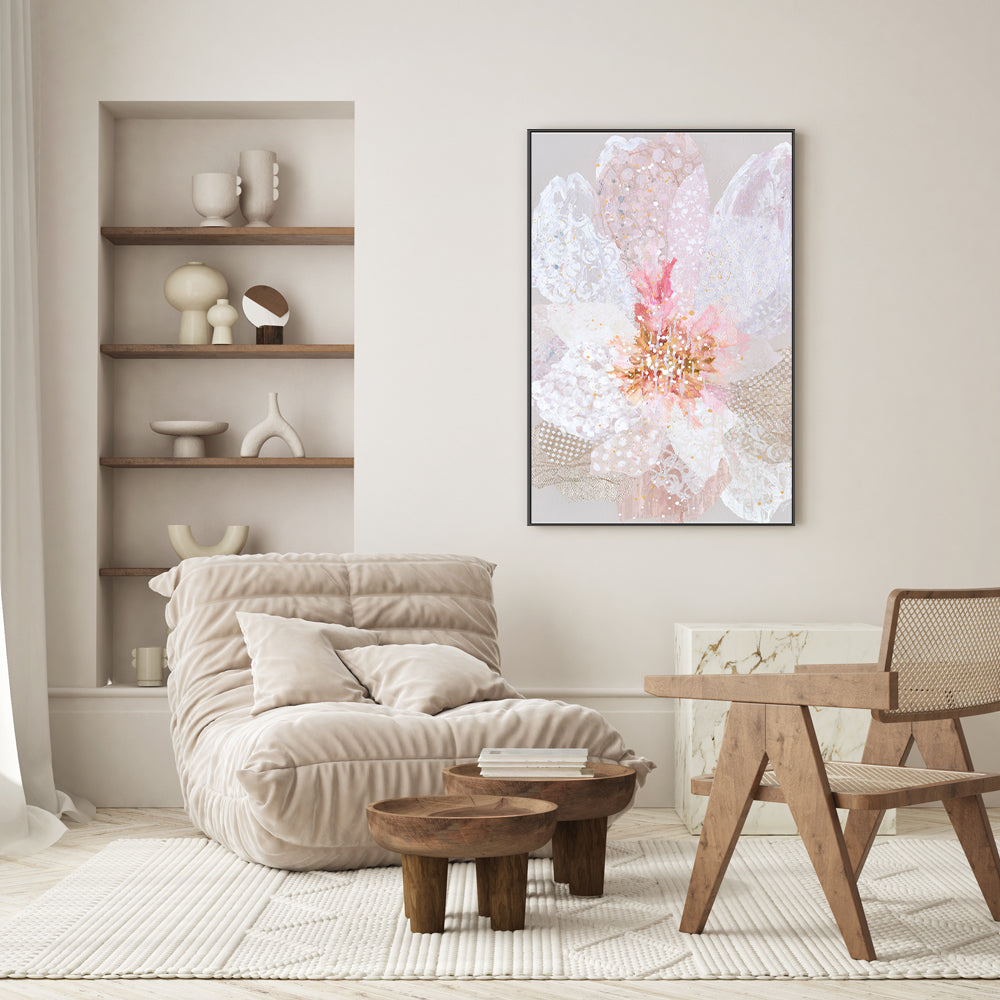 wall-art-print-canvas-poster-framed-Pink Vintage Garden , By Leanne Daquino-GIOIA-WALL-ART