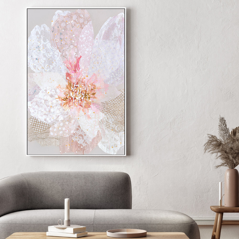 wall-art-print-canvas-poster-framed-Pink Vintage Garden , By Leanne Daquino-GIOIA-WALL-ART