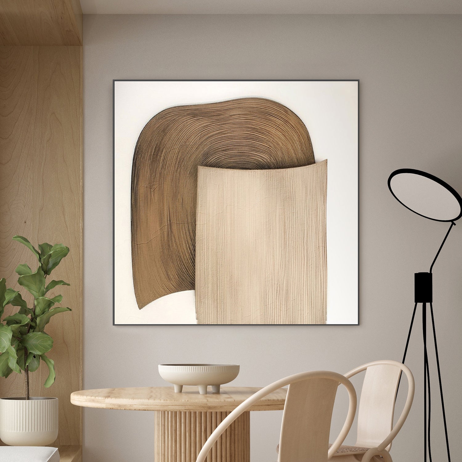 wall-art-print-canvas-poster-framed-Plissê Brown Tan, Style A , By Alma-2