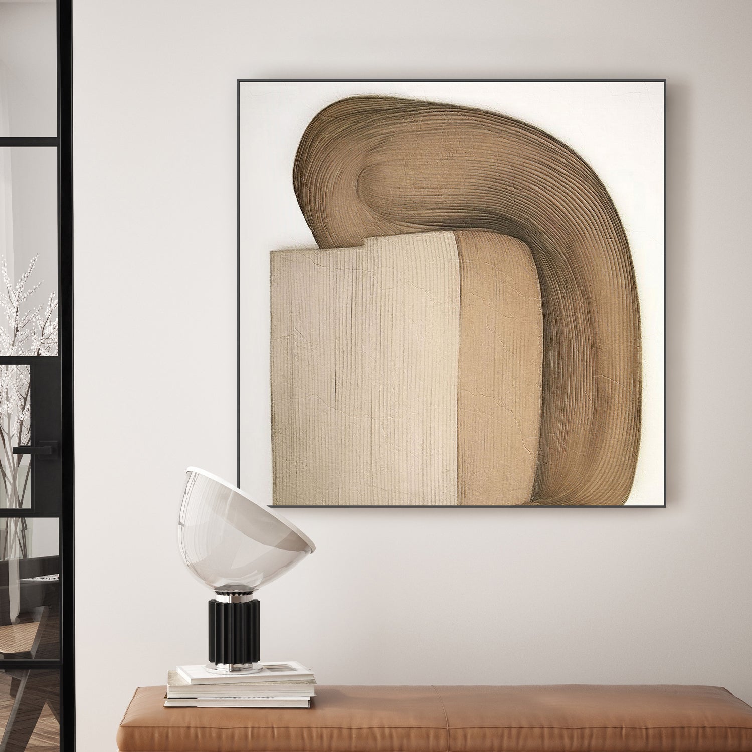wall-art-print-canvas-poster-framed-Plissê Brown Tan, Style B , By Alma-2