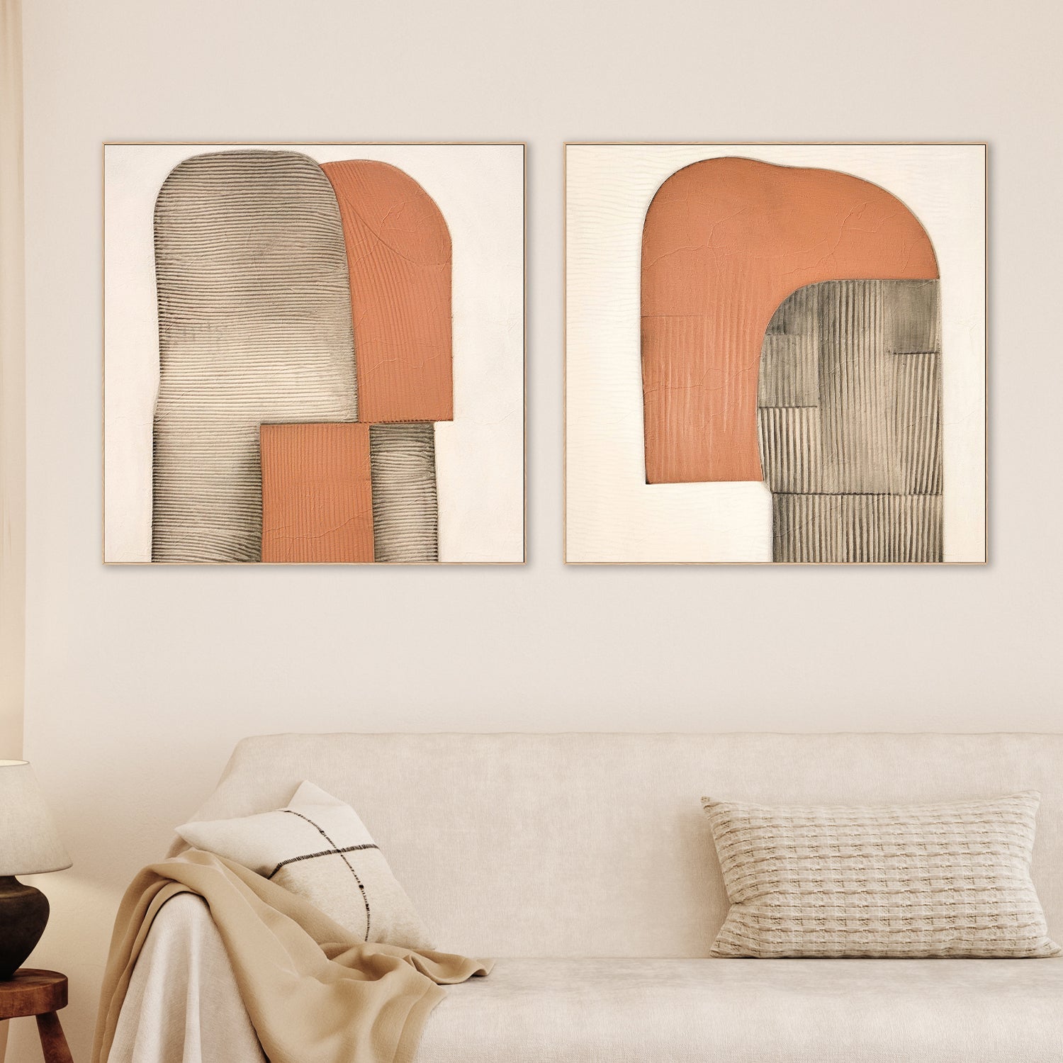 wall-art-print-canvas-poster-framed-Plissê, Style A & B, Set Of 2 , By Alma-2