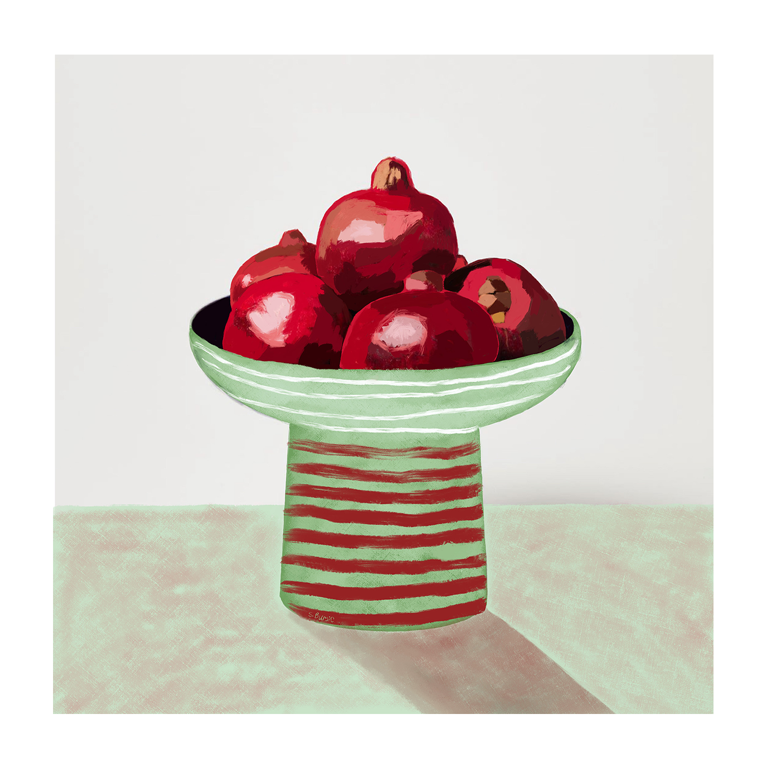 wall-art-print-canvas-poster-framed-Pomegranates Still Life, Style B , By Sharyn Bursic-1