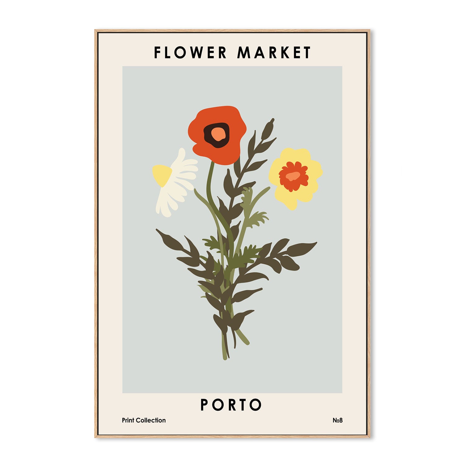 wall-art-print-canvas-poster-framed-Porto Flower Market-GIOIA-WALL-ART