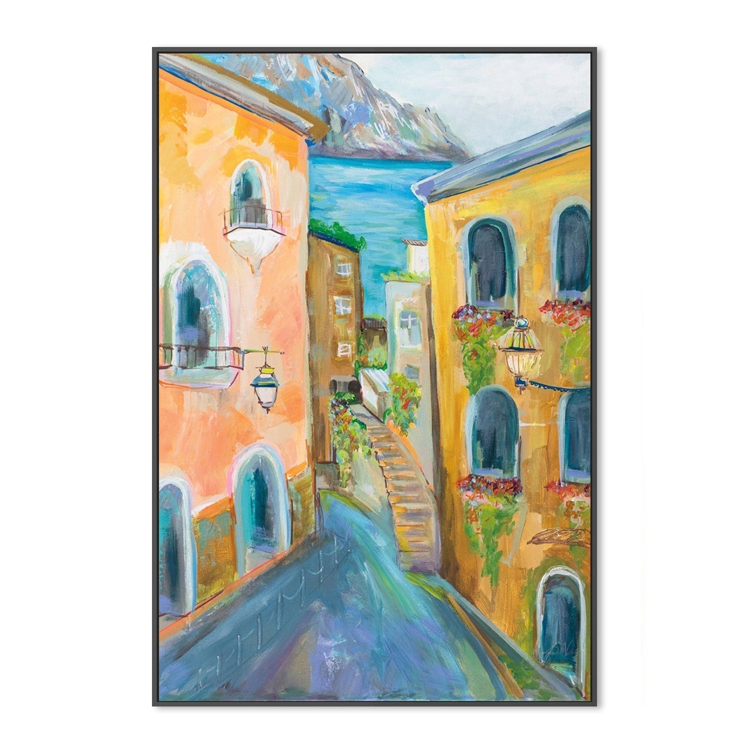 wall-art-print-canvas-poster-framed-Positano, Style A-by-Jeanette Vertentes-Gioia Wall Art
