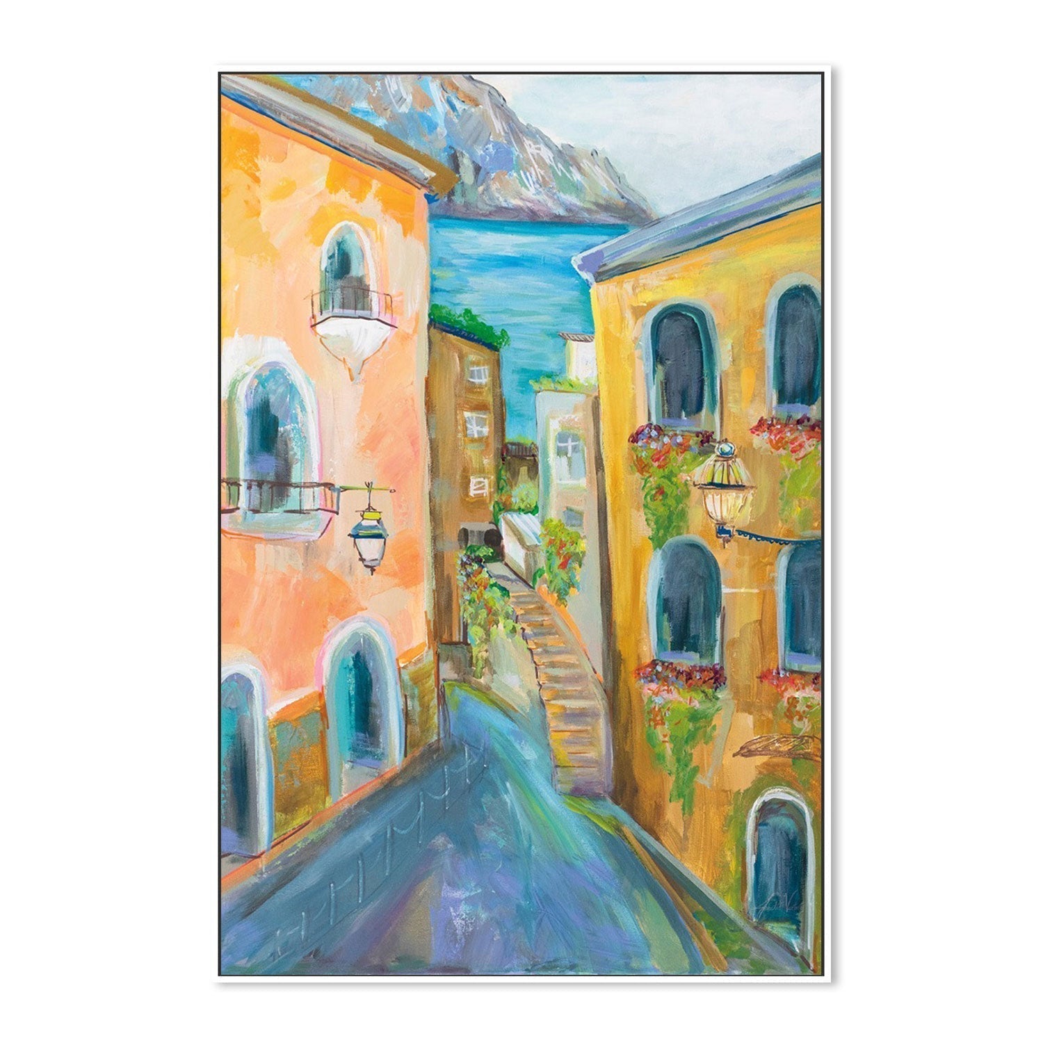 wall-art-print-canvas-poster-framed-Positano, Style A-by-Jeanette Vertentes-Gioia Wall Art